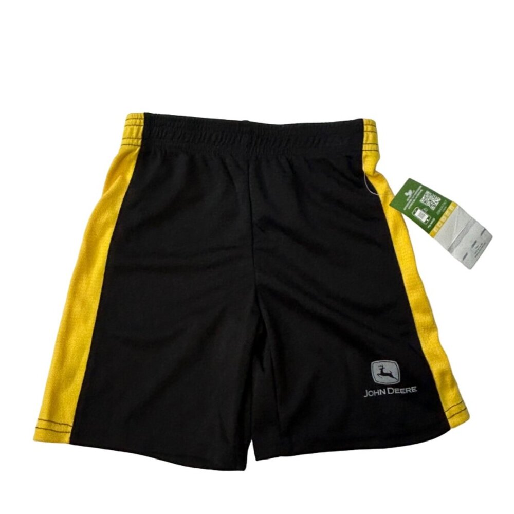 John Deere Kids Athletic Shorts Black Yellow 3T Boys Unisex Girls Basketball New